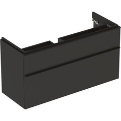 Шкафчик для раковины Geberit Smyle Square, с двумя выдвижными ящиками: B=118.4см, H=61.7см, T=47см, Темно-серый / Матовое покрытие фото