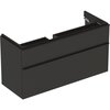 Шкафчик для раковины Geberit Smyle Square, с двумя выдвижными ящиками: B=118.4см, H=61.7см, T=47см, Темно-серый / Матовое покрытие