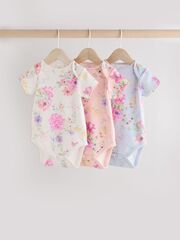 Боди с коротким рукавом для малышей Next E19-739, 3 шт., Молочный, Белый, Голубой