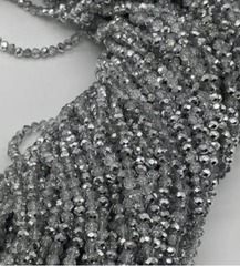 Бусины граненые Рондель, d 2 мм, чернёный