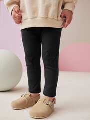 Легинсы с флисовой подкладкой и вышивкой для девочки Next 174-280, Черный