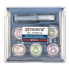 Thorvik ODPRK1715 Набор для восстановления резьбы сливного отверстия поддона M17х1.5, 7 предметов 53213