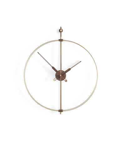 Часы Nomon  BARCELONA PREMIUM MINI (основание - латунь и орех/стрелки - орех/центр - орех). D66см, H81см