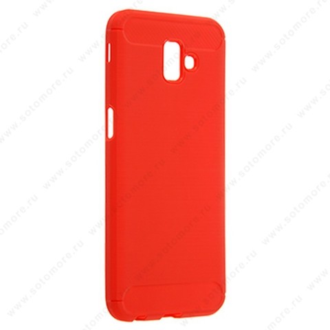 Накладка Carbon 360 силиконовая для Samsung Galaxy J6 Plus J610 2018 красный