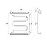 Полотенцесушитель водяной Point PN25557P 500x700 Фокстрот с полкой, хром