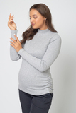 Водолазка для беременных и кормящих 12165 серый меланж
