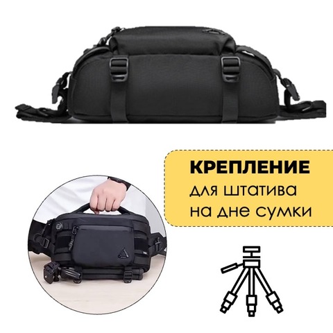 Картинка сумка поясная Ozuko 9778 Black - 3