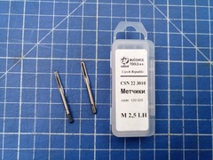 Метчик М 2,5х0,45 (Комплект 2шт, левый) CSN223010 115CrV3 6h(2N) 34мм a=2,24 Bucovice(CzTool) 120025