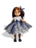 Платье с сеткой и балетками - Синий. Одежда для кукол, пупсов и мягких игрушек.