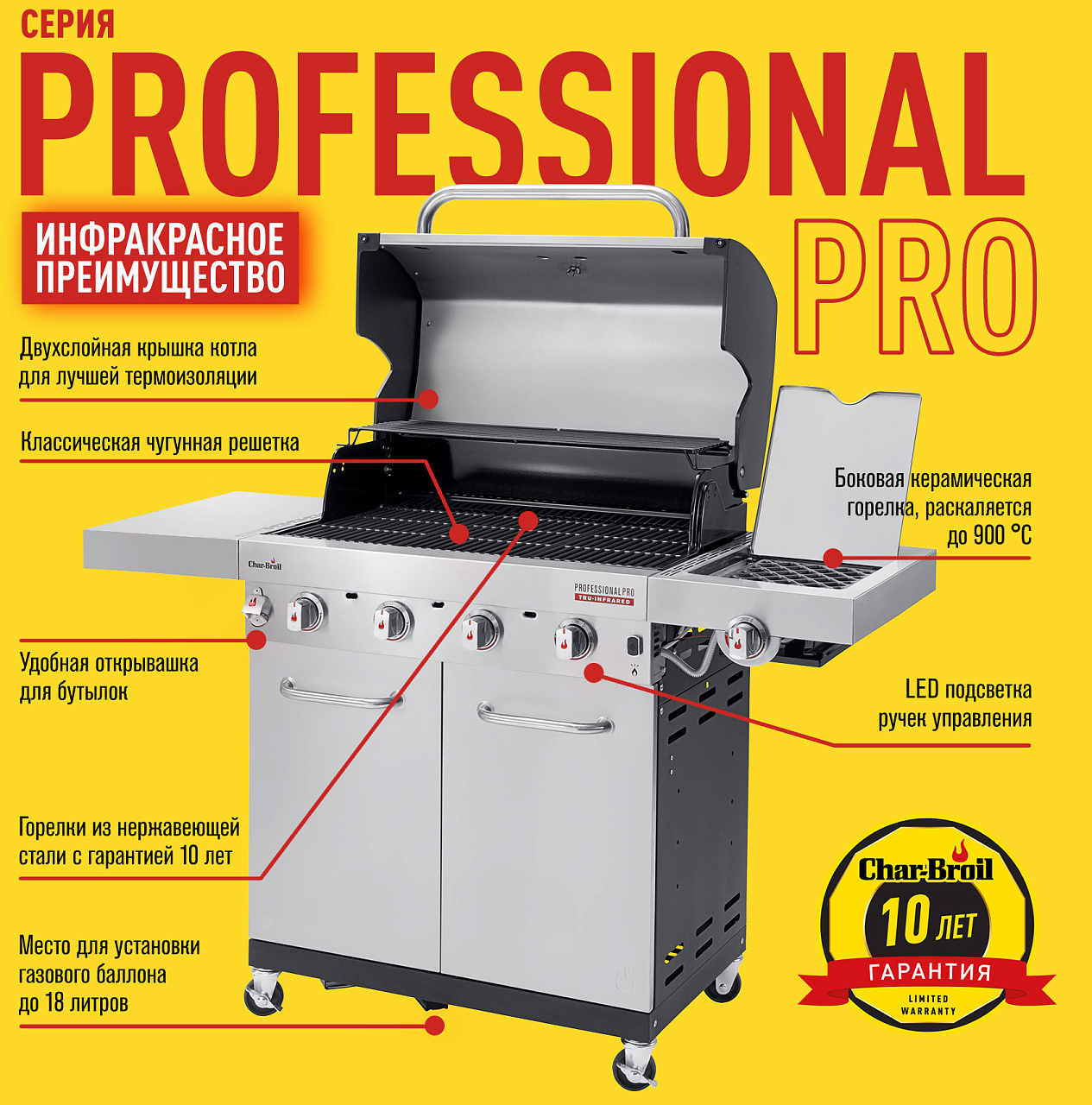 Газовый гриль Char-Broil Professional PRO 4S