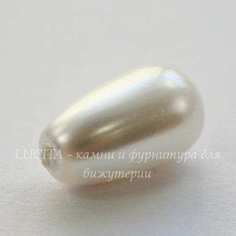 5816 Хрустальный жемчуг Сваровски Crystal White Капля с несквозным отверстием 11,5х6 мм
