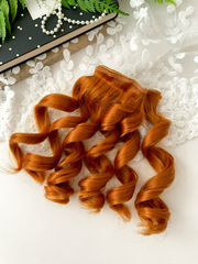 Волосы для кукол, трессы кудри-локоны, цвет Рыжие, 15 см*1 метр., набор 2 шт.