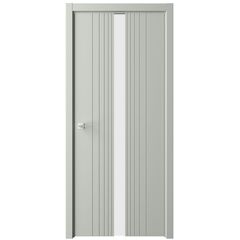 Купить Межкомнатная дверь эмаль Геометрия 8 серая стекло белое