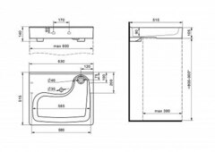 УМЫВАЛЬНИК КЛИО 50 С КРОНШТЕЙНАМИ