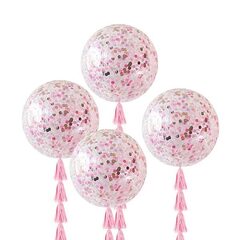 Большой шар сфера с розовым конфетти - 60 см