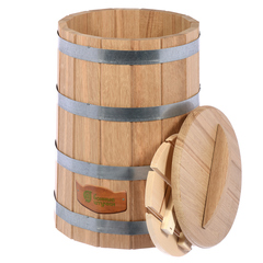 Кадка из дуба для воды и заготовки солений с крышкой и гнётом 30 л