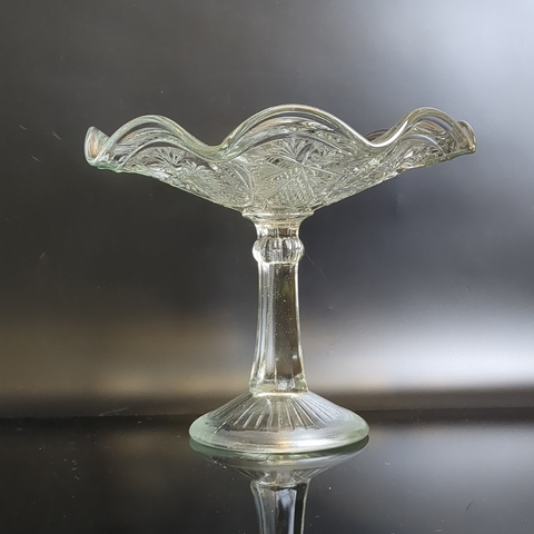 Ваза фруктовница, конфетница "Васильки" ГХЗ, Мальцов, коллекционная до 1917 года, D-21.5 см, винтаж Царской России