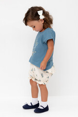 шорты  для девочки  КР 400683/айвори,голубика к561