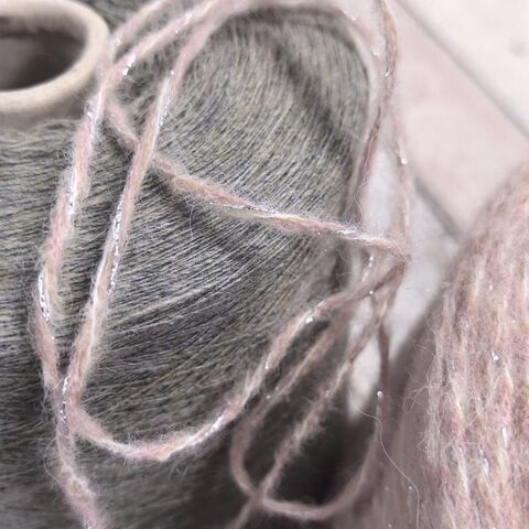 Бэби сури альпака с люрексом LUXSURI 180 розовый с серебром