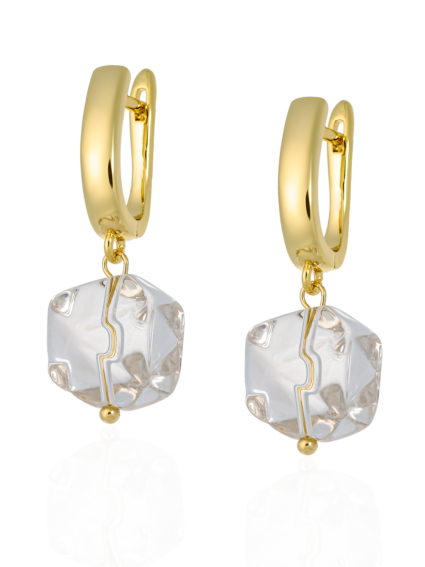 Прозрачные серьги с горным хрусталем