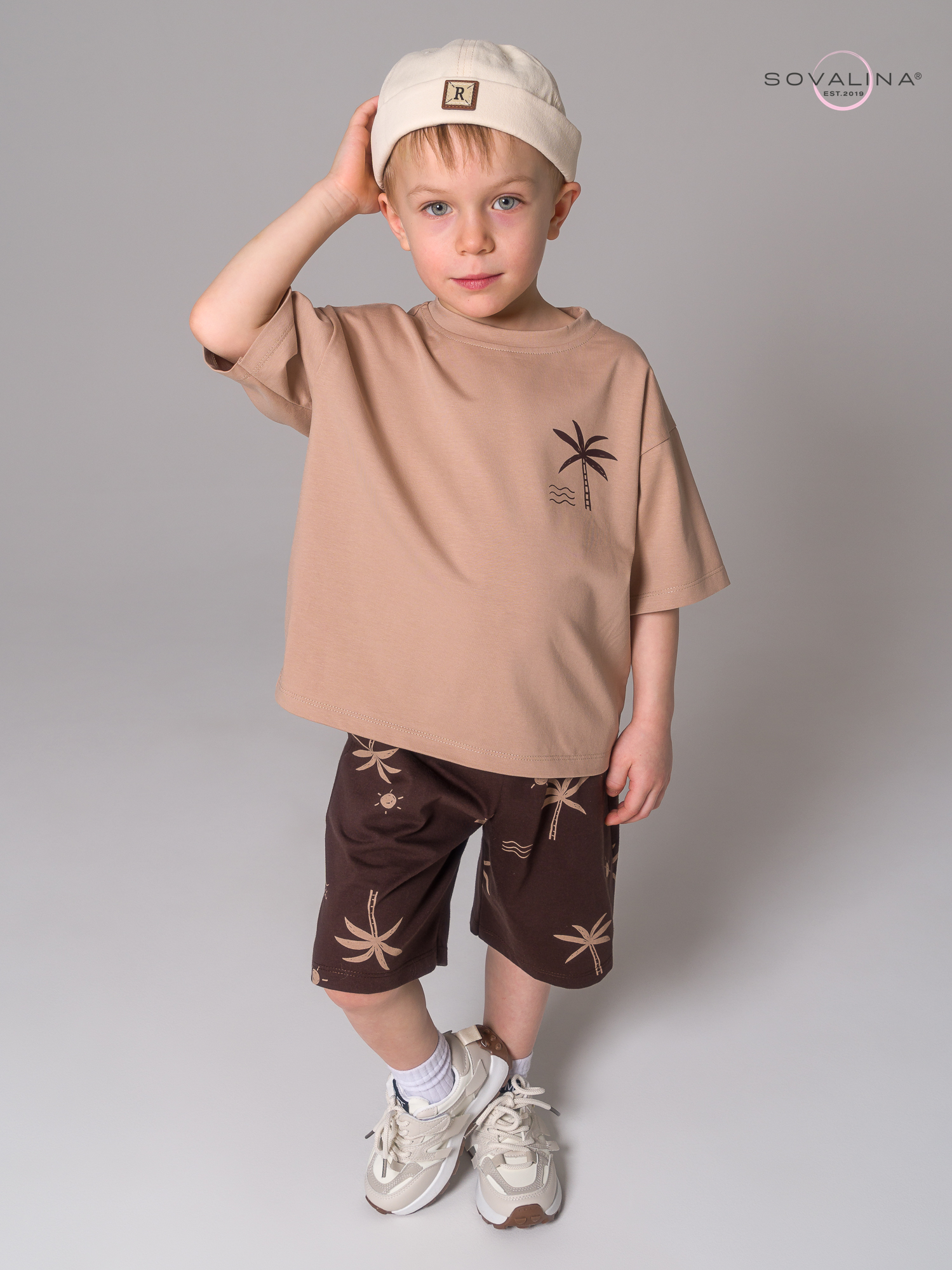 Костюм Light men беж-пальмы коричневые П MAX