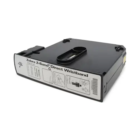 Zebra Wristband, Polypropylene, 1x11in (25.4x279.4mm); Direct thermal, Z-Band Direct, Adhesive closure, HC100 cartridge, 200/roll, 6/box, Red