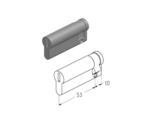 ALUTECH Цилиндровый механизм 10 / 53 мм, C-10 / 53