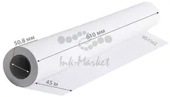 Бумага Cactus CS-PM90-61045 24"(A1) 610мм-45м/90г/м2/белый CIE155% матовое универсальная (с покрытием) втулка:50.8мм (2") — фото 2