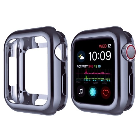 Силиконовый чехол Gloss Case для Apple Watch 42 мм (Серый металлик)