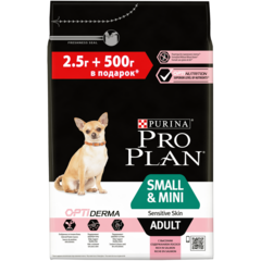 ПРОМО! Pro Plan сухой корм для собак мелких и карликовых пород (лосось) 2,5+500 г
