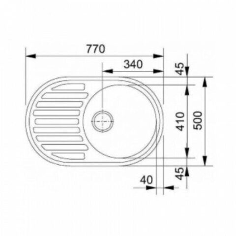 Мойка врезная  EXTRA 770х500 мм