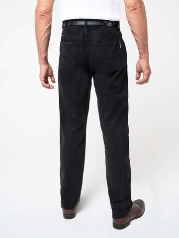 Плотные джинсы цвета чёрного денима из премиального хлопка