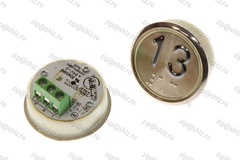 Кнопка (кнопочный модуль) EA2406S-D-W "13 этаж", круглая, белая динамическая подсветка, Брайль