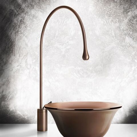 Gessi Goccia 33608#125 Смеситель для раковины высокий, без сливного гарнитура, Copper Brushed GHRC