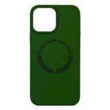 Силиконовый чехол Silicon Case с MagSafe для iPhone 12, 12 Pro (Темно-зеленый)