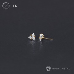 Cubic Zirconia Triangle Crystal PVD Yellow Б/Р