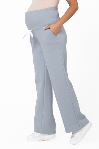 Утепленные брюки для беременных 16340 голубой туман