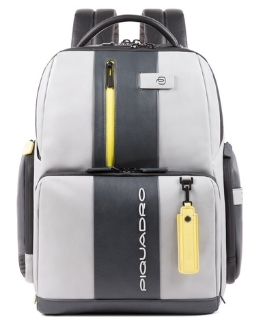 Рюкзак Piquadro Urban, серый/желтый, кожа натуральная (CA4550UB00BM/GRGR)