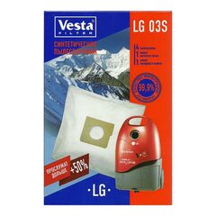 Мешок для пылесоса Vesta filter, LG 03 S, синтетический, 4 шт, + 2 фильтра