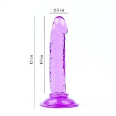 Фиолетовый анальный фаллоимитатор на присоске - 12 см. - 