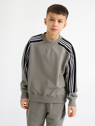 Свитшот с лампасом, олива