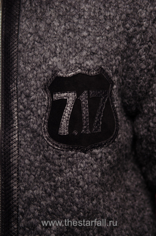 7.17 Studio Luxury | Кардиган с капюшоном мужской ST2256101 лого из кожи спереди