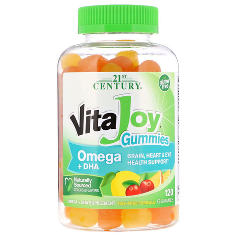 21st Century, VitaJoy, Жевательные таблетки, Омега-кислоты + ДГК, 120 жевательных таблеток