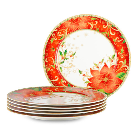 Набор тарелок обеденных 6шт 27см Lamart Palais Royal Рождественская звезда