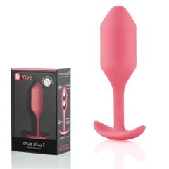 Розовая пробка для ношения B-vibe Snug Plug 2 - 11,4 см. - 