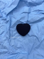 Нашивка сердце черное 3 см
