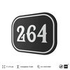 Номерок на дверь квартиры 264, для кабинета, офиса, шильдик 9 х 7 см, черный, Айдентика Технолоджи