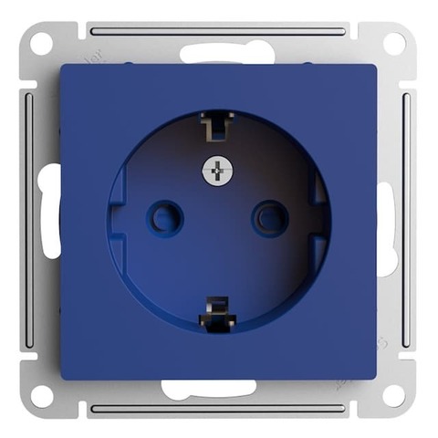 Розетка с заземлением со шторками, 16А. Цвет Аквамарин. Schneider Electric AtlasDesign. ATN001145