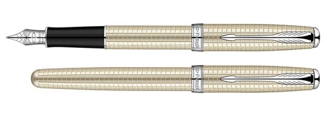 Ручка перьевая Parker Sonnet`10 F535 Cisele Decal Silver CT, F (S0912490)