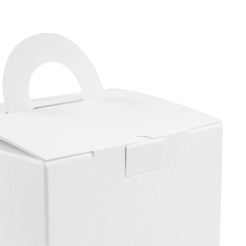 Коробка для 1 капкейка с окном и ручкой, белая